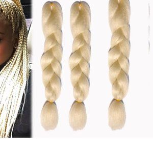 12 Pack Gina  Kanekalon Hair For Braiding 613 Platinum Blonde